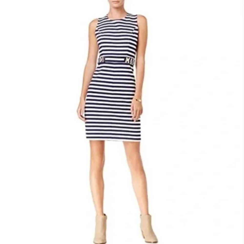 Maison Jules Nautical Striped Sheath Dress